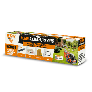 Sada kosačky na trávu ruris rx300s/331s mulčovacia funkcia mulčovací nôž, remeň, vzduchový filter, zapaľovacia sviečka, sada skr